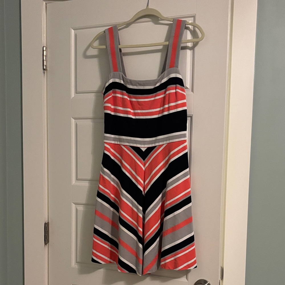 Banana Republic Milly Striped Dress - Black, Pink, Gray, White
